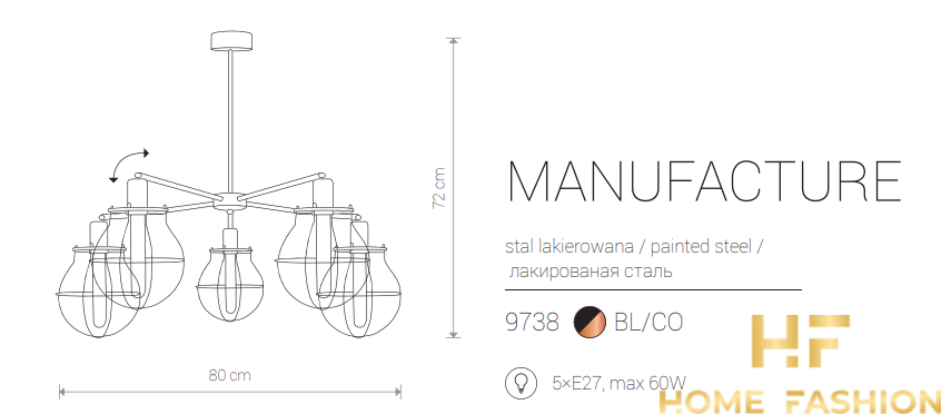 Підвісна люстра Nowodvorski Modern MANUFACTURE 9738 BL / CO