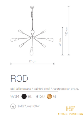 Підвісна люстра Nowodvorski Modern ROD 9734 BL