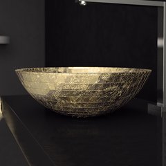 Раковина накладна Glass Design Mosaicfo MOSAICFO, колір - сусальне золото