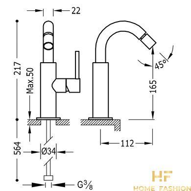 Смеситель для биде TRES STUDY EXCLUSIVE 26222402, цвет - хром