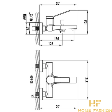 Смеситель для ванны Devit Fly хром (5060030)