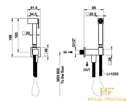 Гигиенический душ GESSI RETTANGOLO K 20021-031