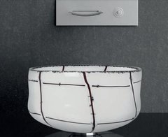 Раковина накладная Glass Design Canale Murano ANALEWBF4, цвет - бело-черный / хром