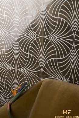 Керамограніт Petracer`s Swing Piuma ottone su fondo nero matt 60x60