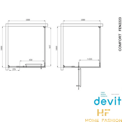 Душевая кабина Devit Comfort 100х100 хром/прозрачное стекло (FEN2223)