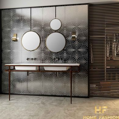 Керамограніт Petracer`s Swing Piuma ottone su fondo nero matt 60x60