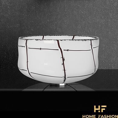 Раковина накладна Glass Design Canale Murano ANALEWBF4, колір - біло-чорний / хром