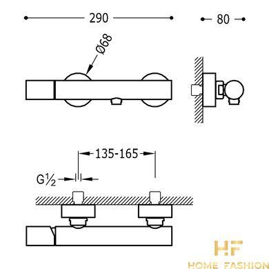 Смеситель для душа TRES STUDY EXCLUSIVE 26116701, цвет - хром