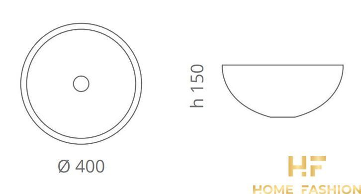 Раковина накладна Glass Design Venice 40 VENICE40OA, колір - золото / срібло