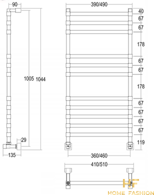 Рушникосушка водяна MARGAROLI SOLE 464/11 TQ