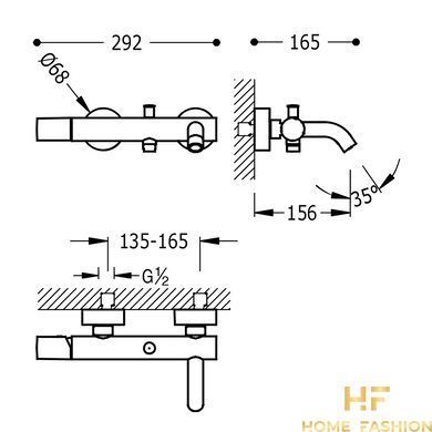 Смеситель для ванны TRES STUDY EXCLUSIVE 26117001, цвет - хром