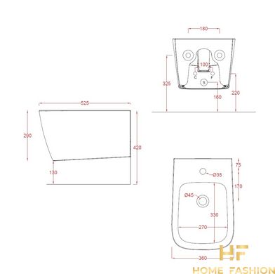 Підвісне біде Artceram A16 Grigio Oliva (ASB001 15; 00)