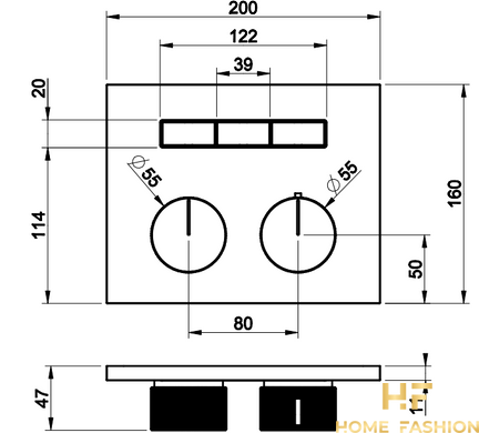 Настінний термостатичний змішувач для душа GESSI HI-FI COMPACT 63006-031