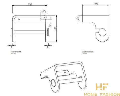 Тримач для туалетного паперу DECOR WALTHER STONE TPH4 0974564, колір - чорний матовий/хром