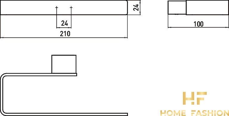 Рушникотримач EMCO LOFT BLACK 055513300, колір - чорний матовий