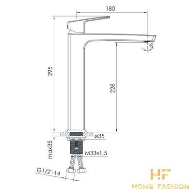 Змішувач для раковини, високий IMPRESE GRAFIKY ZMK061901011, Хром