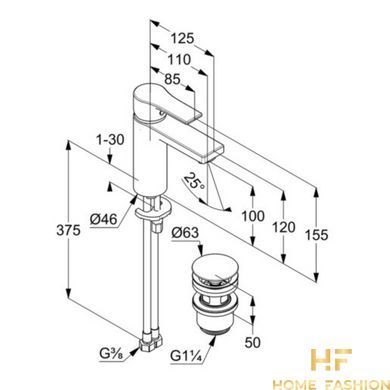 Смеситель для раковины KLUDI ZENTA SL 482980565, цвет - хром