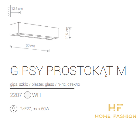Бра Nowodvorski Modern GIPSY PROSTOKAT 2207 WH