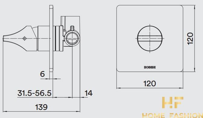 Смеситель для душа BOSSINI APICE Z00504000073005, цвет - черный матовый