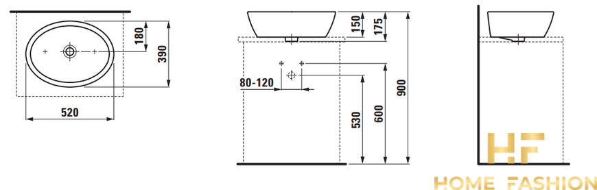 Раковина накладна Laufen Pro H8129640001091