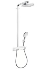 Душевая система HANSGROHE Raindance Select E Showerpipe белый/хром, кнопочное управление, 27126400