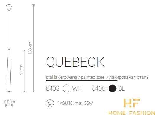 Підвісний світильник Nowodvorski Modern QUEBECK 5405 BL