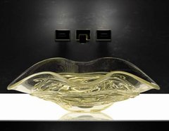 Раковина накладна Glass Design Arte Murano Uno ARTEUNOFOF4, колір - прозорий / сусальне золото
