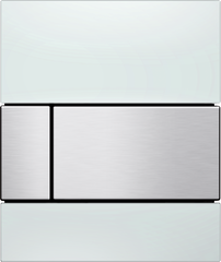 Клавиша смыва для писсуара Tece Square полированное белое стекло/матовая нержавеющая сталь (9242801)