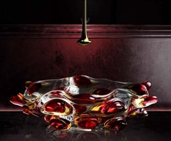 Раковина накладна Glass Design Arte Murano Tre ARTETRERDF4, колір - червоний / бурштиновий