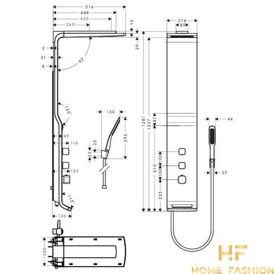 Гідромасажна стійка HANSGROHE Raindance Lift, 27008400