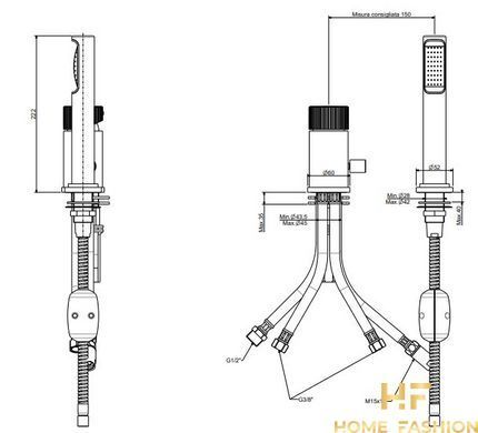 Смеситель для ванны PAFFONI JO JO 048 CR MAX FLOW, цвет - хром