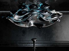 Раковина накладная Glass Design Arte Murano Quattro ARTEQUATTRBBF4, цвет - синий / черный