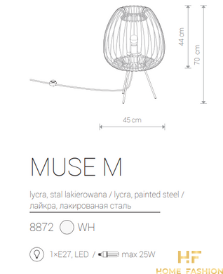 Настільна лампа Nowodvorski Modern MUSE M 8872 WH