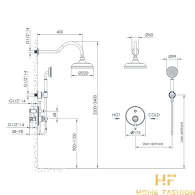 Душова система прихованого монтажу IMPRESE HYDRANT ZMK031806110