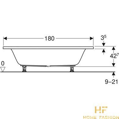 Ванна Geberit Selnova Duo 554.289.01.1, цвет - белый