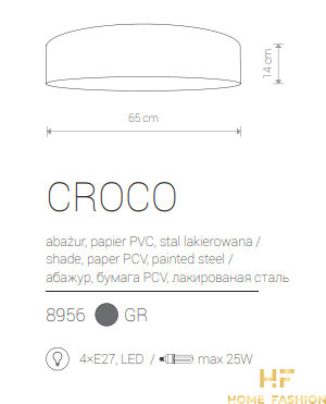 Потолочный светильник Nowodvorski Modern CROCO 8956 GR