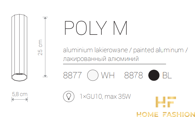 Точковий світильник Nowodvorski Modern POLY M 8878 BL