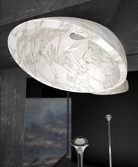 Раковина накладна Glass Design Air Marble AIRMARWF4, колір - білий калакатта / хром