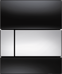 Клавиша смыва для писсуара Tece Square полированное черное стекло/глянцевый хром (9242807)
