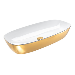Раковина накладная CATALANO GOLD&SILVER 180APGRLXBO, цвет - белый/золото