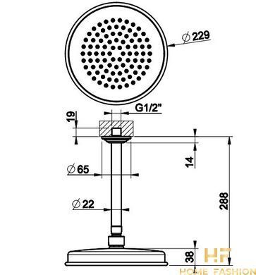 Верхний душ GESSI VENTI20 65152-031