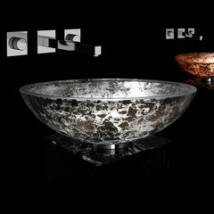 Раковина накладная Glass Design Gala 44 GALA44FA, цвет - серебро