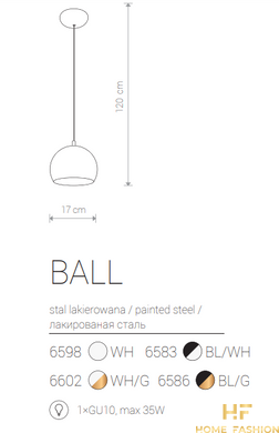 Підвісний світильник Nowodvorski Modern BALL 6598 WH
