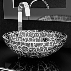 Раковина накладна Glass Design Kalahari 40 KALAHARI40BS, колір - чорний / срібло