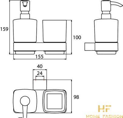 Комплект стакан/дозатор для жидкого мыла EMCO LOFT 053100100, цвет - хром