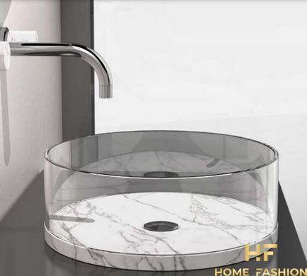 Раковина накладна Glass Design Xtreme Marble Small XREMESMARBT01, колір - чорний / прозорий