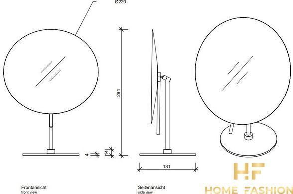 Косметическое зеркало DECOR WALTHER SPT 71 0122560, цвет - черный матовый