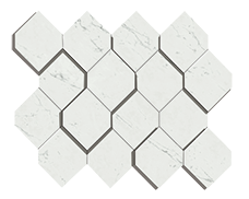 Керамогранит Marvel Carrara Pure Mosaico Esagono 3D