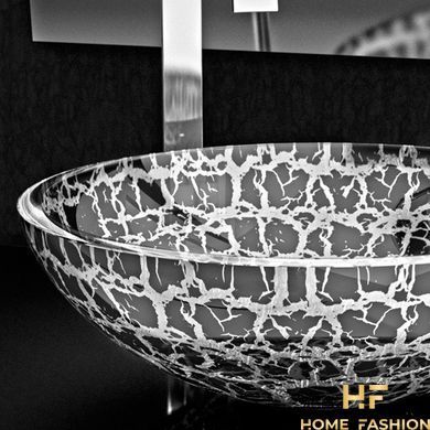 Раковина накладна Glass Design Kalahari 44 KALAHARI44WG, колір - білий / золото