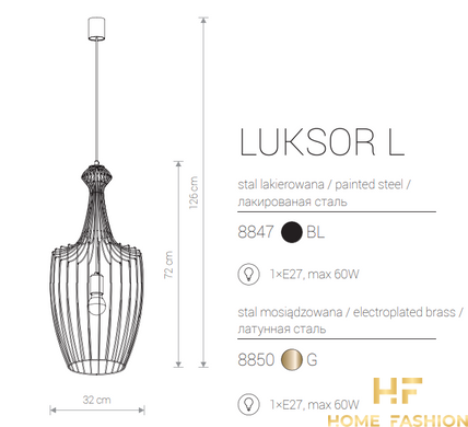 Подвесной светильник Nowodvorski Modern LUKSOR L 8847 BL